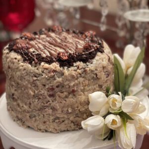 Delicious German Chocolate Cake with Homemade Coconut Pecan Frosting – Rich and Flavorful