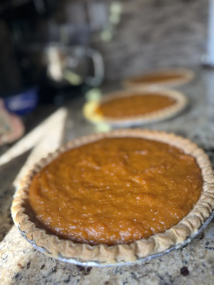 Homemade NOLA sweet potato pie with a golden crust, Queen Zuri New Orleans