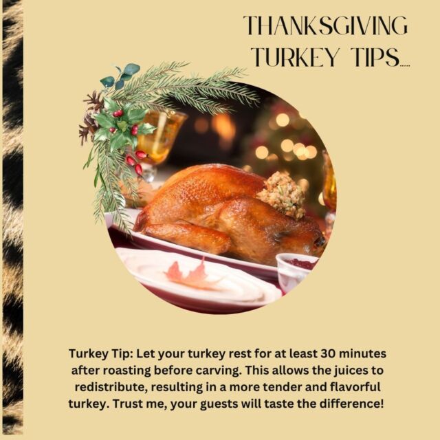 Turkey Tip....Let It rest before you carve your turkey for the best results....

#HolidayCooking #TurkeyTips #KimtheKakeQueen #maincourse #turkey #seasonings #baking #holidaymeal #recipe #holidays #thanksgiving #turkeyanddressing #turkeyday #turkeytips #holidaydinner #turkeyrecipe