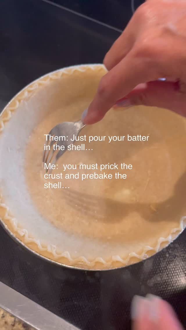 Hey Beauties: 
✨ This is why I prick & prebake every pie shells…To keep ’em flaky, golden, and never soggy!  Pricking lets steam escape (no puffing), and prebaking sets that crust before your filling goes in to keep your crust bottoms crispy 🥧🔥 

#BakingTips #PiePerfection #holiday #bakingtips #pie #thanksgiving #sweetpotatopie #realbaking #bakingclasses #holidayorders #corporate orders #sweets #tuesdaytips #KimTheKakeQueen